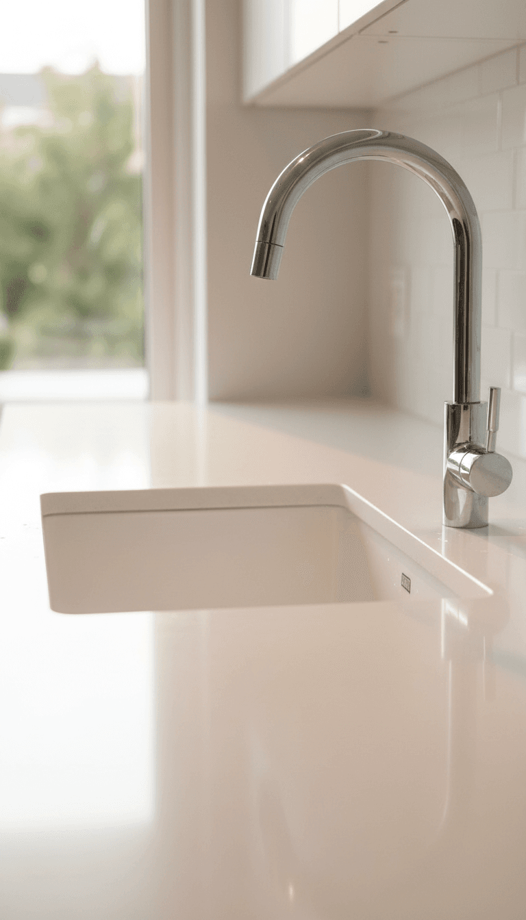 Clean kitchen counter and sink