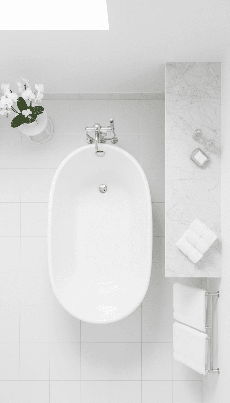 Clean bathroom with towels ready