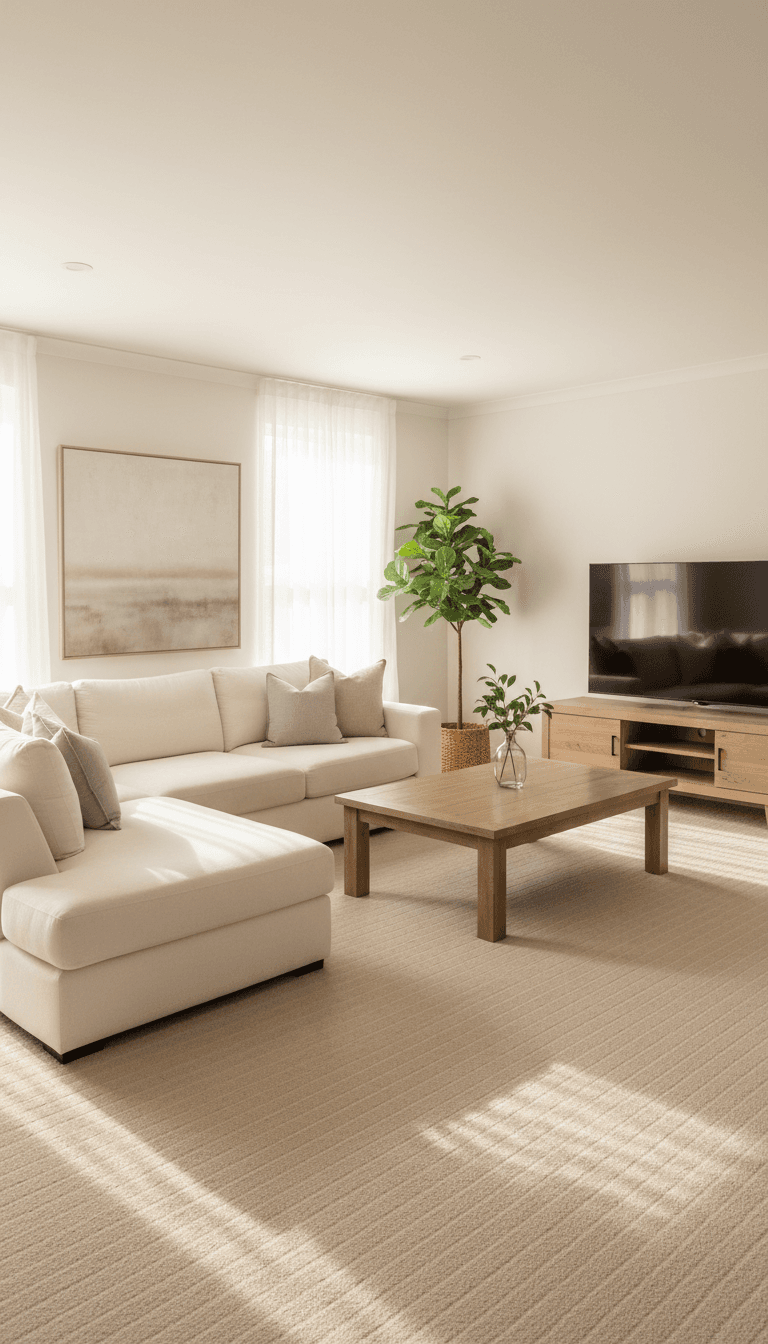 Bright living room after a standard cleaning